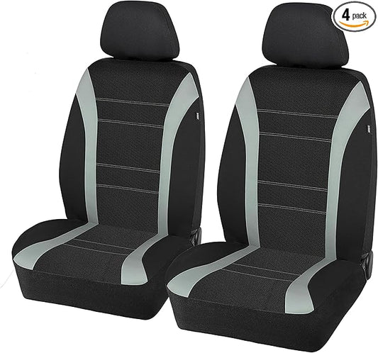 PIC AUTO Waterproof Universal Wetsuit Neoprene Car Seat Covers, Low Back, Airbag Compatible for Cars, SUVs, Vans, Trucks (4 Pieces, Gray)