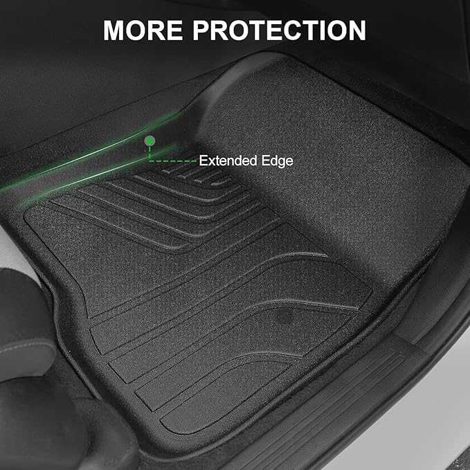 Floor Mats Custom Fit for Honda CRV 2023 2024 2025 2026 (Include Gas and Hybrid), Door Sill Guards & Front & 2nd Row TPE All Weather Protection Black Car mat Automotive Liners Accessories