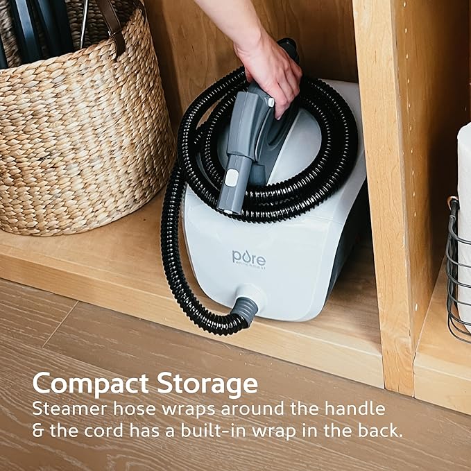 Pure Enrichment PureClean XL Rolling Steam Cleaner – Professional 1.5L Multi-Purpose Heavy Duty Steamer, 17 Accessories, Chemical-Free Deep Cleaning of Floors, Upholstery, Windows, Grout, Cars & More