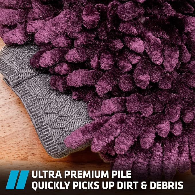 VIKING Car Wash Mitt, Microfiber for Car Cleaning, Premium Chenille, Purple, 10 inch x 8 inch, 2 Pack