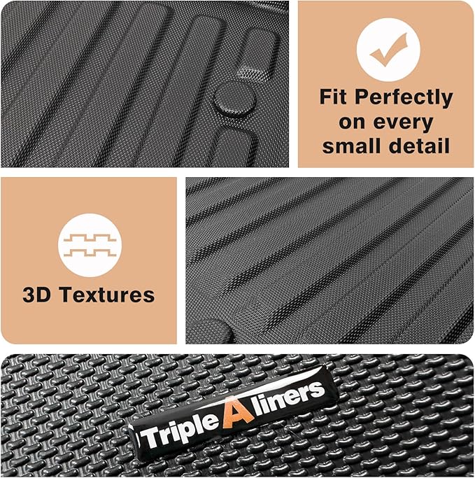 TripleAliners Truck Bed Mat Compatible with 2005-2023 Toyota Tacoma Accessories 6FT Vehicle Perfectly Flush All Weather Protection TPE Heavy Duty Pickup Car Bed Cargo Mat