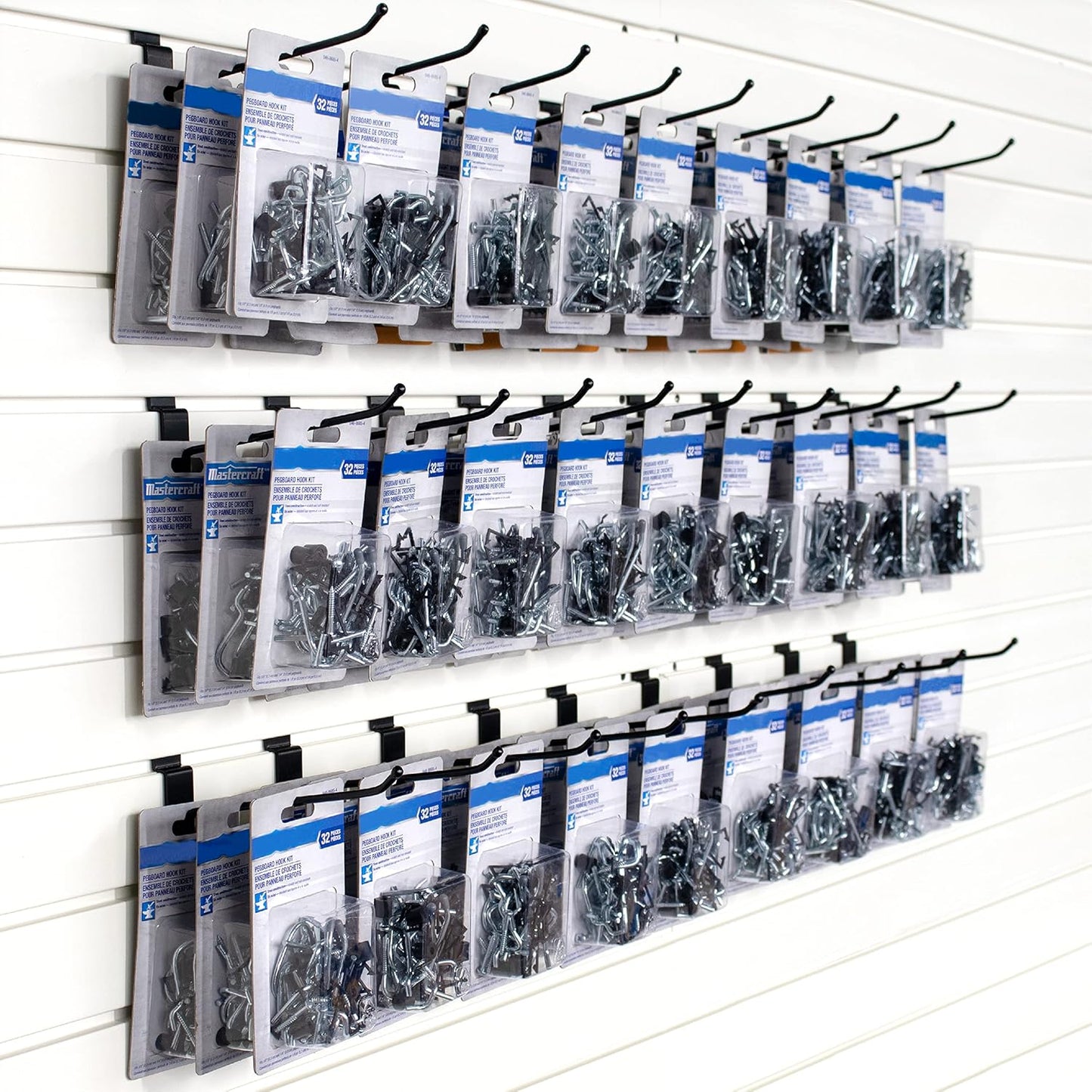 unp POETISKE Slatwall Hooks 32PC 8 Inch Slatwall Accessories Slatwall Panel Hooks Garage Organization Slat Wall Hooks Heavy Duty Pegboard Gridwall Hooks Display Hooks for Retail Black