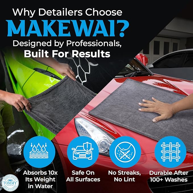 Car Drying Towel Extra Large 36"x24" Super Absorbent - Professional Grade 1400 GSM Microfiber Twisted Loop Design is The Perfect Choice When You Want A Safe Scratch Free and Streak Free Finish