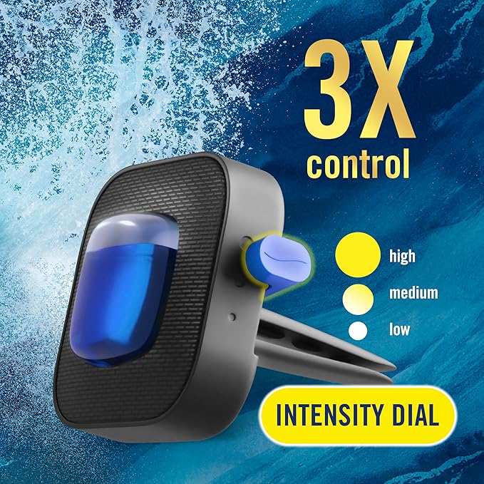 Febreze Car Ocean Scent Air Freshener Vent Clip, .07 oz. Car Vent Clip, Pack of 4