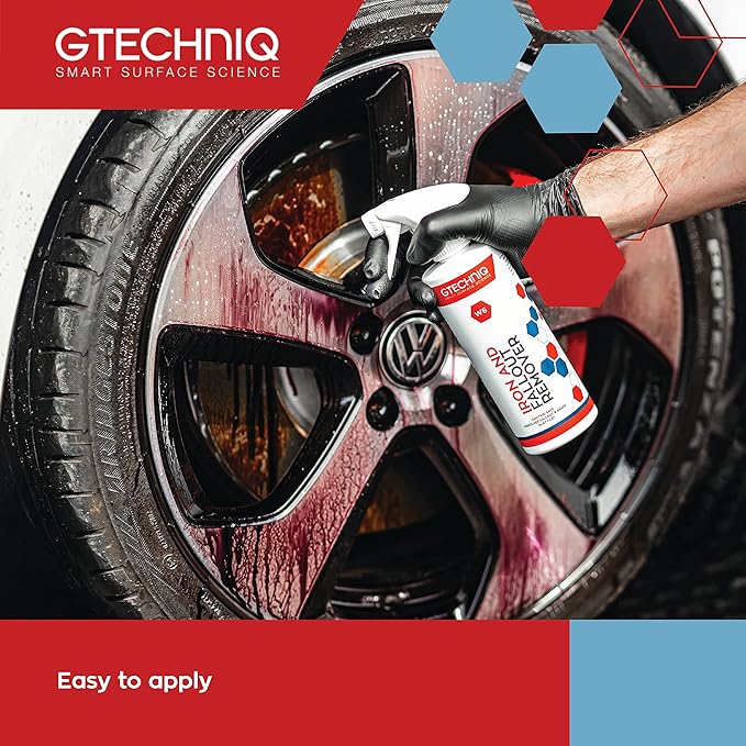 Gtechniq W6 Iron Removing Wheel & Paint Cleaner for Cars, Brake Dust Remover, Degreaser and Alloy Wheel Cleaner for Wheels, Rims and Paintwork, Safe on Coatings - 500ml
