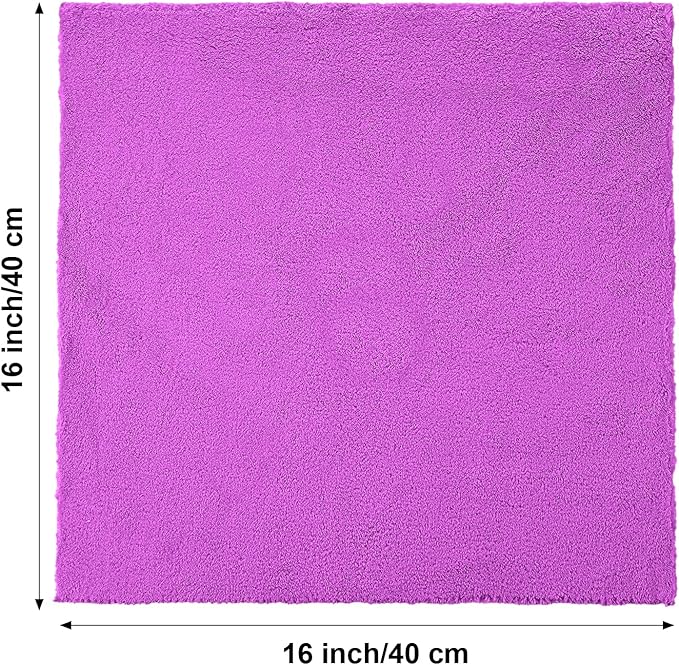Shimeyao 30 Pcs Edgeless Microfiber Plush Towels for Cars Detailing Drying Wash Polishing Absorbent Cleaning Cloths, 500 GSM, 16 x 16 Inch(16 x 16 Inch,Purple,30 Pcs)