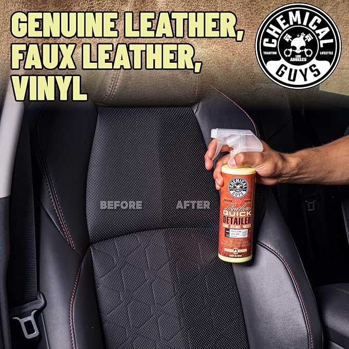 Chemical Guys SPI21616 Leather Quick Detailer for Car Interiors, Furniture, Apparel, Shoes, Sneakers, Boots, and More (Works on Natural, Synthetic, Pleather, Faux Leather and More), 16 fl oz