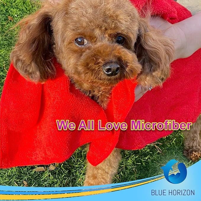 Blue Horizon Microfiber Cleaning Towels, 36-Pack Reusable Shop Towels, Ultra Soft Plush Wash-Cloths, Microfiber Detailing Cleaning Cloths for Car, Household and Commercial (Black, 16" x 16")