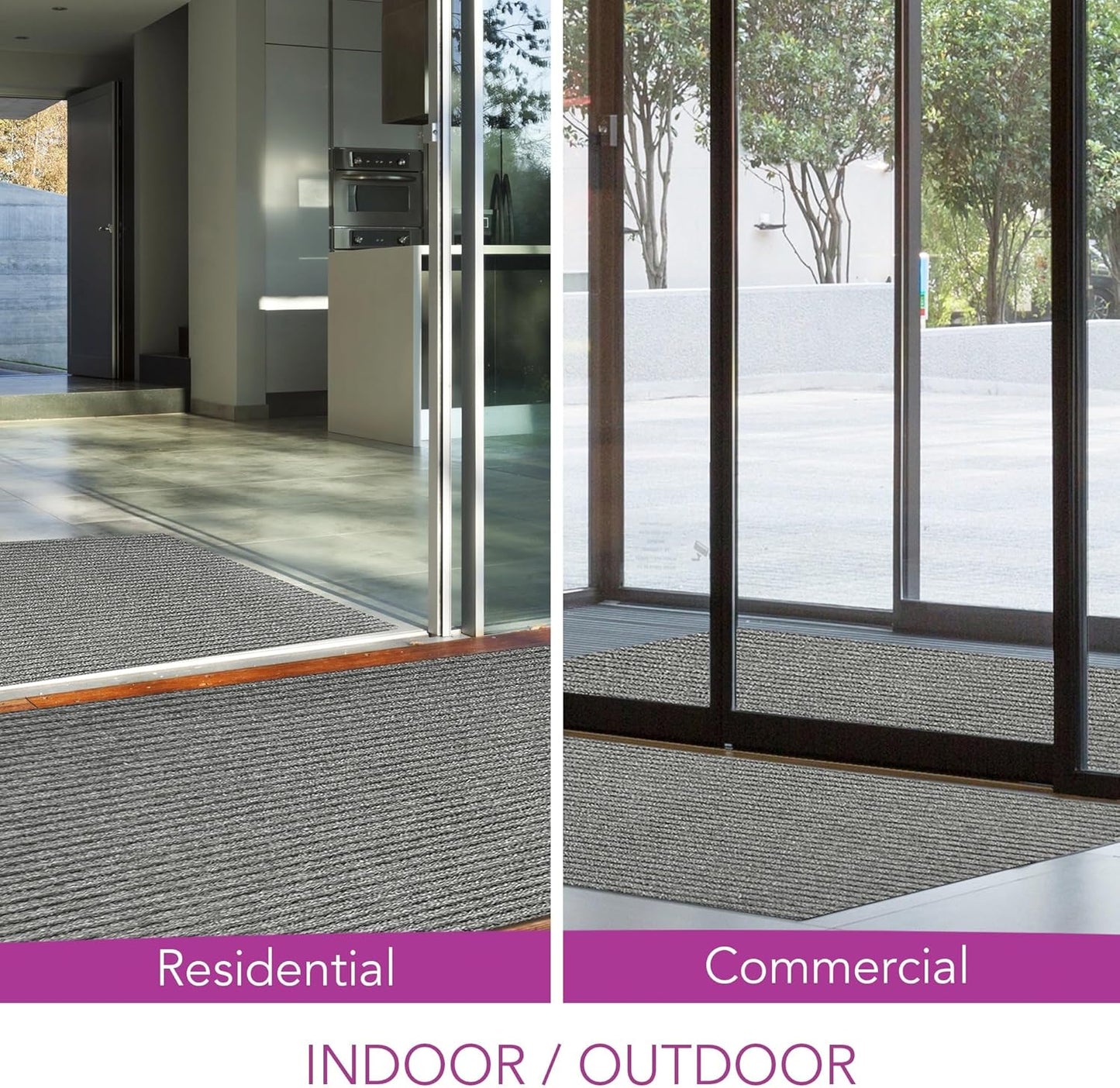 iCustomRug Spartan Weather Warrior Duty Indoor/Outdoor Utility Ribbed in 3ft,4ft,6ft Widths 70 Custom Sizes with Natural Non-Slip Rubber Backing 4'X40' in Grey