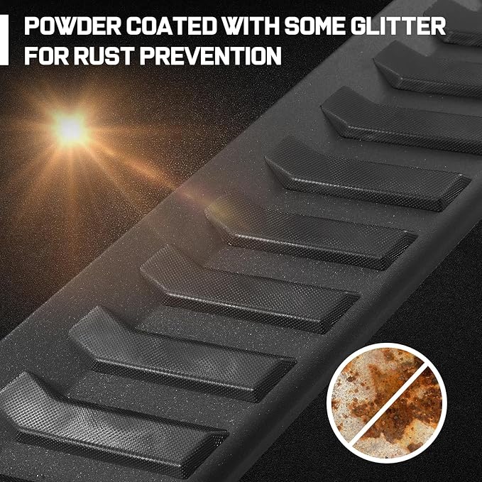 COMNOVA Pair Running Board Nerf Bar Compatible with 17-25 Ford F250 Superduty Super Cab（3/4 Size Rear Doors） Rocker Slider Side Steps,Width 6 Inches V Style.with OE Style Brackets.