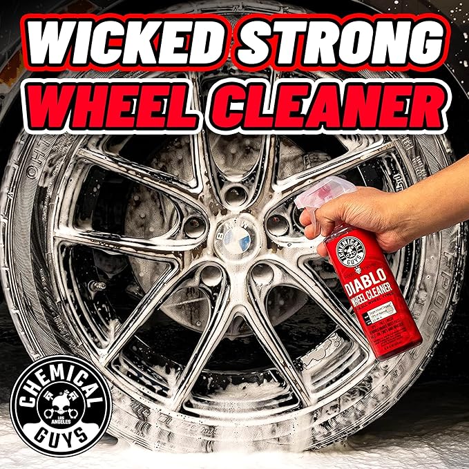 Chemical Guys Diablo Wheel Cleaner Spray - 2 Pack 16 oz Bottles, Safe on All Wheel & Rim Finishes, Sprayable Formula Removes Brake Dust, Dirt & Grime, Great for Cars, Trucks, SUVs, Motorcycles & RVs