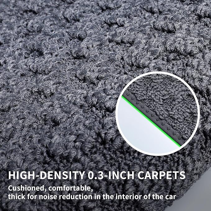 EKR Custom Fit Carpet Floor Mats for Toyota RAV4 2019-2024 2025 (Not for Hybrid)，0.3 Inch Thickness Rugs, Premium All Weather Anti-Slip Waterproof Floor Liners (Black Checkerboard)