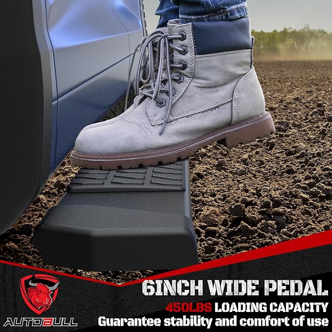 6 Inches Running Boards Side Steps Compatible with 2019-2025 Dodge Ram 1500 New Body Style Crew Cab 4 Full Size Doors, Black Textured Aluminum Nerf Bars