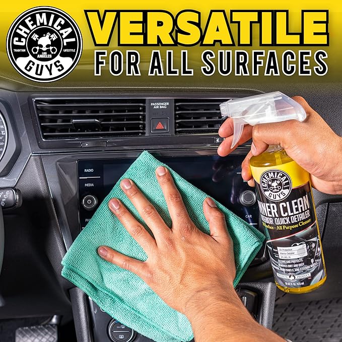 Chemical Guys InnerClean Interior Detailer with Pineapple Scent – Cleaner and Protectant for Dashboards, Doors, Seats and Surfaces – Non Greasy Formula for Cars, Trucks, SUVs, RVs and Home, 16 oz