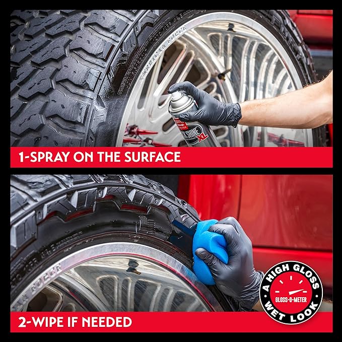 Griot's Garage Black Shine Tire and Trim Coating, Water-Resistant Dressing, Provides a High-Gloss Finish, Rain, and UV Protection, 10850, 21.5oz
