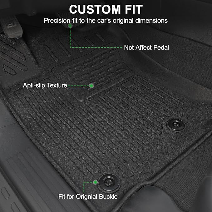 Floor Mats Fit for Toyota 4Runner 2013-2024 (5 Seats & 7 Seats), TPE All Weather Protection Floor Liners Including Front & 2nd Row & Door Sill Guards for 4 Runner Car Mat Accessories
