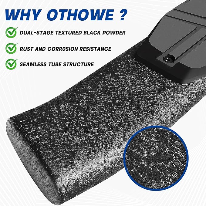 4.3 Inches Oval Tube Bar Running Boards Compatible with 2005-2023 Toyota Tacoma Double with 4 Full-Size Doors. Tacoma Step Bars and Carbon Steel Side Steps Step Bars.