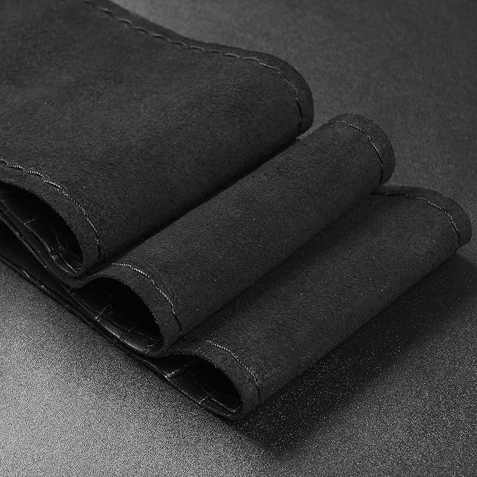 Universal Auto Steering Wheel Cover with Top Genuine Leather and Anti-Slip Design, Soft Padding, Heavy Duty