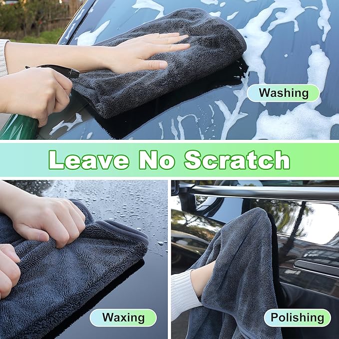JOYMOOP Microfiber Towels for Cars, 63" x 29.5" Car Drying Towel, Dark Gray Reusable Car Towel, Quick Drying Car Car Microfiber Cleaning Cloth for RVs, SUVs, Trucks