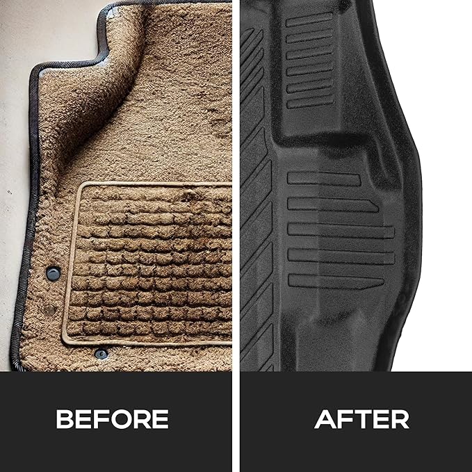 Compatible with Ford F-150 2015-2024 2025 – All-Weather Custom Fit Floor Mats, Heavy Duty TPE Car Mats Full Set for SuperCrew Cab