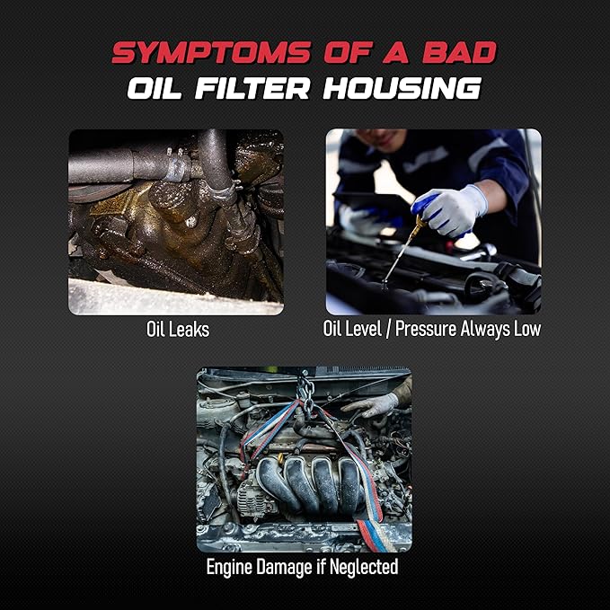 Engine Oil Filter Housing Assembly by AA Ignition- Replaces 07K115397A, 07K115397B, 07K115397D - Compatible with Audi and Volkswagen 2.5L - 2005-2014 Jetta, Golf Beetle, Passat, Rabbit, TT Quattro