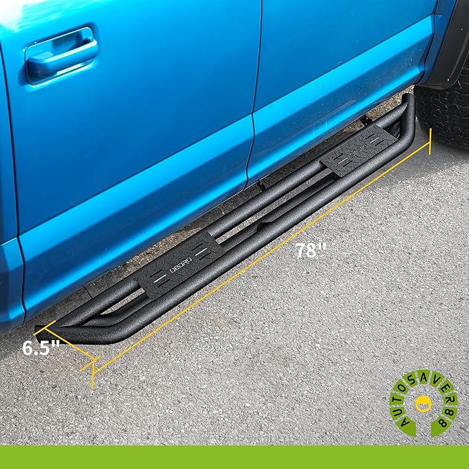 AUTOSAVER88 6.5'' Running Boards Compatible with 2009-2018 Dodge Ram 1500 Crew Cab, 2019-2024 1500 Classic, 2010-2025 Ram 2500/3500, Textured Black Side Step Rails Tube Nerf Bars