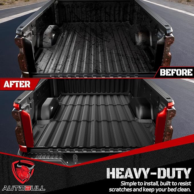 Truck Bed Mat Bed Liner Fit for 2020-2025 Chevrolet Silverado/GMC Sierra 2500HD 3500HD (Only Fit 6.8FT, 82.25" Bed), Not for 5th Wheel Package All Weather Protection TPE Pickup Car Bed Mat