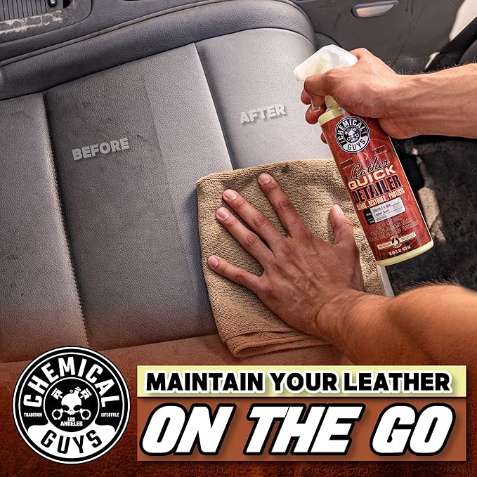 Chemical Guys SPI21616 Leather Quick Detailer for Car Interiors, Furniture, Apparel, Shoes, Sneakers, Boots, and More (Works on Natural, Synthetic, Pleather, Faux Leather and More), 16 fl oz