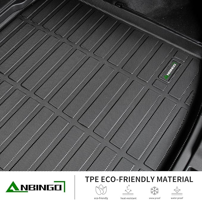 ANBINGO®-Floor Mats & Cargo Liner Custom for Dodge Challenger RWD 2015-2023 All Weather Protection TPE Heavy Duty Non-Slip Automotive Challenger RWD Mats Fits Full Set Accessories, Black