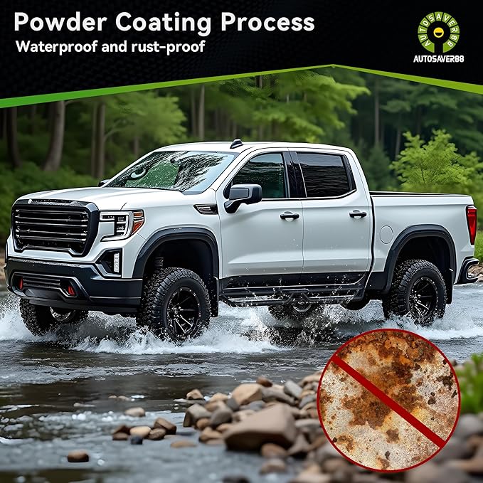 6 Inch Running Boards Compatible with 2019-2025 Dodge Ram 1500 New Body Quad Cab/Extended Cab, Two-Stair Side Step Rail Drop Nerf Bars (Exclude Ram 1500 Classic)