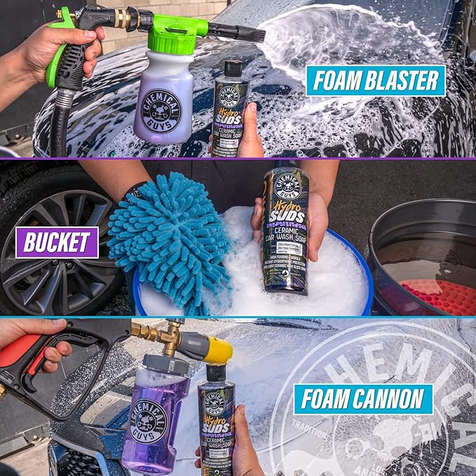 Chemical Guys CWS21264 HydroSuds Ceramic SiO2 Shine High Foaming Car Wash Soap (Works with Foam Cannons, Foam Guns or Bucket Washes) For Cars, Trucks, Motorcycles, RVs & More, 64 fl oz, Berry Scent
