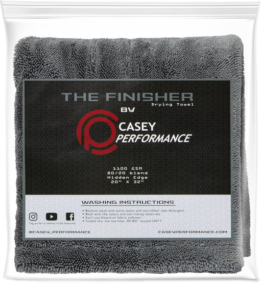 Car Drying Towel - The Finisher Microfiber Towel, 80/20 Blend, Water Absorbent and Scratch-Free Cleaning Cloths with a Hidden Edge, Dries Quickly and Efficiently (20''x32'')