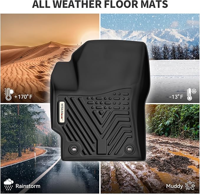 YITAMOTOR Floor Mats Set Fit for Toyota Corolla 2025-2020, All Weather TPE Corolla Floor Liners and Trunk Mat Custom Fit Front & 2nd 2 Row Seat & Cargo Liners, Black
