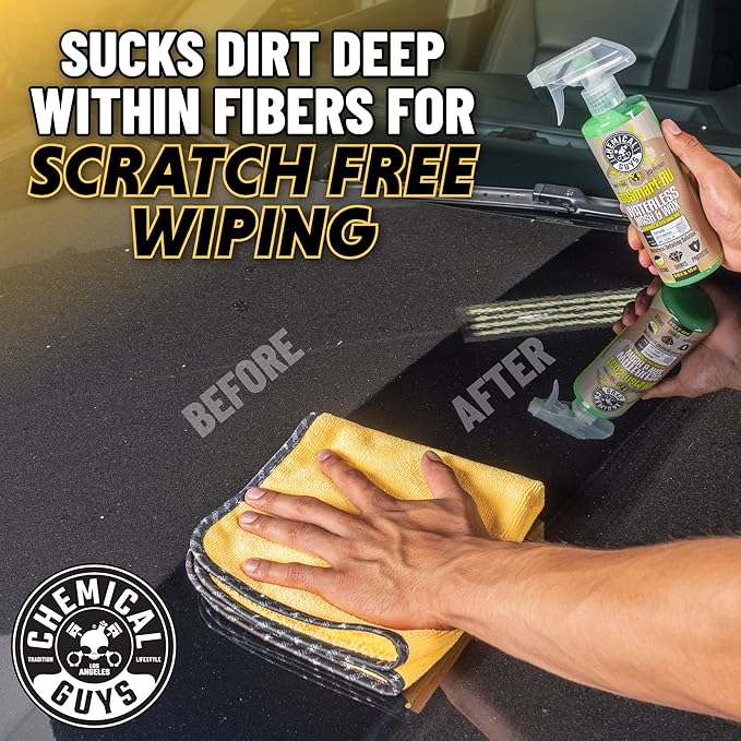 Chemical Guys Professional Grade Premium Microfiber Towels - Gold, 16" x 24", Ultra-Soft and Scratch-Free Car Detailing Cloths for Cars, Trucks, Motorcycles, and More - 6 Pack