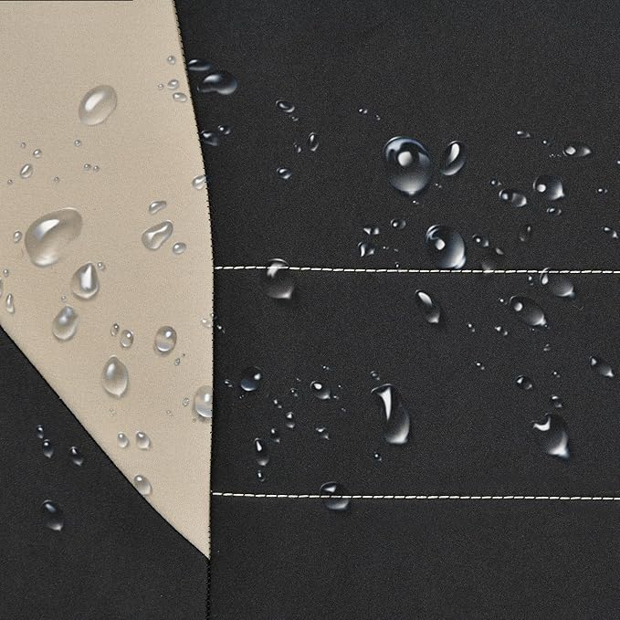 CAR PASS Waterproof Car Seat Covers Full Sets, Universal Fit Seat Covers for Cars, EVA Neoprene Seat Cover Set Full Sets, Interior Covers for Auto SUV,Vans,sedans, Trucks,(Black and Beige)