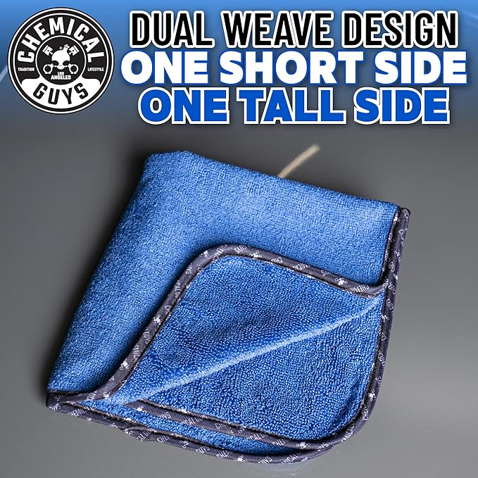 Chemical Guys Professional Grade Premium Microfiber Towels - Blue, 16" x 16", Ultra-Soft and Scratch-Free Car Detailing Cloths for Cars, Trucks, Motorcycles, and More - 3 Pack