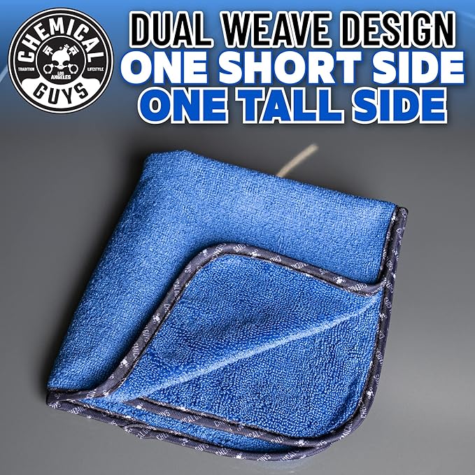 Chemical Guys Professional Grade Premium Microfiber Towels - Blue, 16" x 16", Ultra-Soft and Scratch-Free Car Detailing Cloths for Cars, Trucks, Motorcycles, and More - 12 Pack