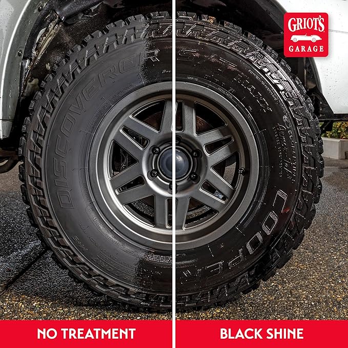 Griot's Garage Black Shine Tire and Trim Coating, Water-Resistant Dressing, Provides a High-Gloss Finish, Rain, and UV Protection, 10850, 21.5oz