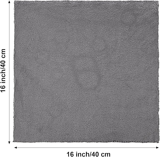 Shimeyao 30 Pcs Edgeless Microfiber Plush Towels for Cars Detailing Drying Wash Polishing Absorbent Cleaning Cloths, 500 GSM, 16 x 16 Inch(16 x 16 Inch,Gray,30 Pcs)