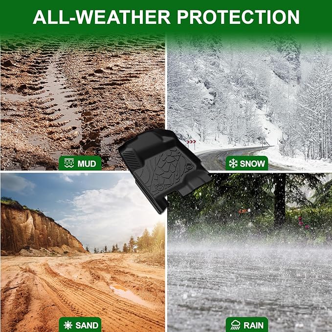 Floor Mats Customized Fit for Ford F250 F350 F450 F550 2017-2025 2026 SuperCrew Cab Bucket Seat with Under Seat Storage, All Weather TPE Car Mats, Door Sill Guards Accessories