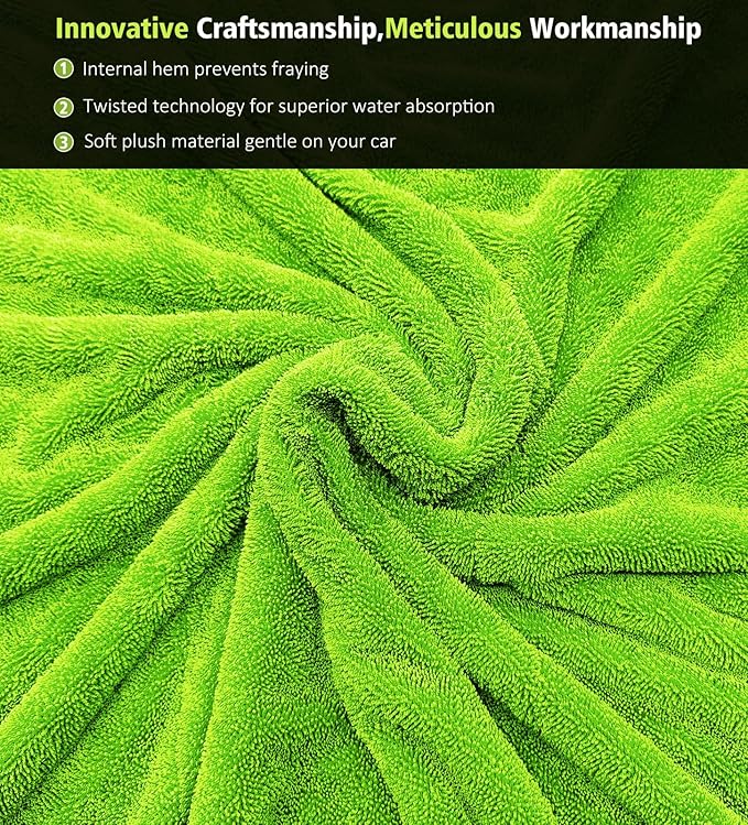 YeewayVeh 3 Pack Microfiber Towels for Car Detailing, 28" x 36" Extra Large Car Wash Drying Towels 16" x 16" Microfiber Edgeless No Scratches and Waffle Weave Absorbent Cloth for Truck, SUV