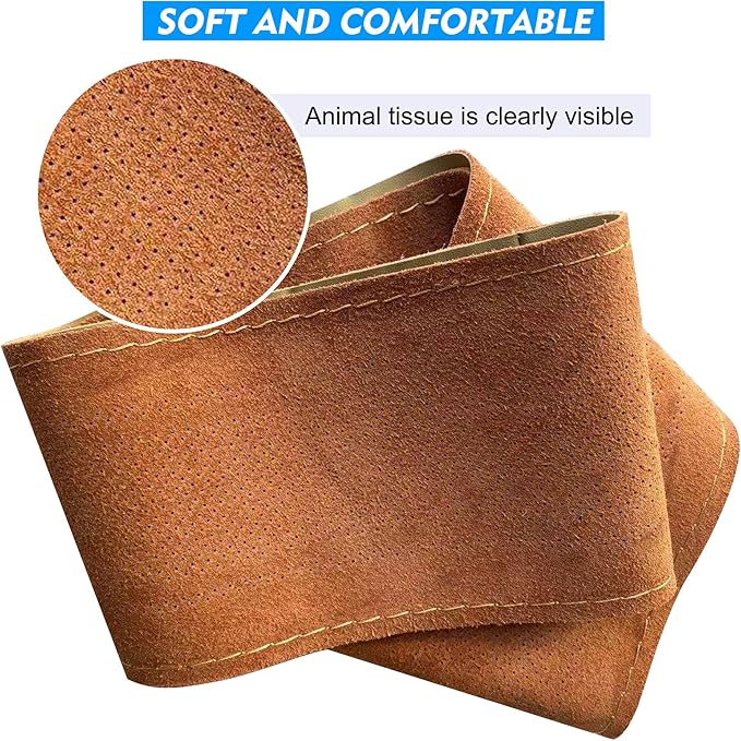 Carodi Leather Steering Wheel Cover, Breathable Non-Slip Design, Soft and Comfortable Feeling, Universal 15 Inch Auto Car Steering Wheel Stitch on Wrap（Size M,Beige）