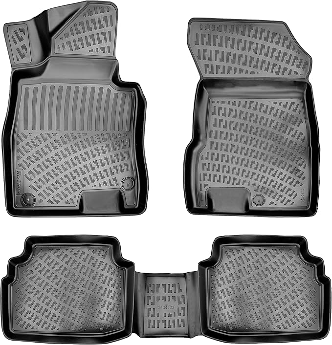 Hyundai Sonata 2020-2024 (No Hybrid Models & Only FWD Models) & Kia K5 2021-2025 (Only FWD Models) Floor Mats 3D Custom Fit Compatible with Sonata & K5 Rubber 3D Car Mats Laser Measured