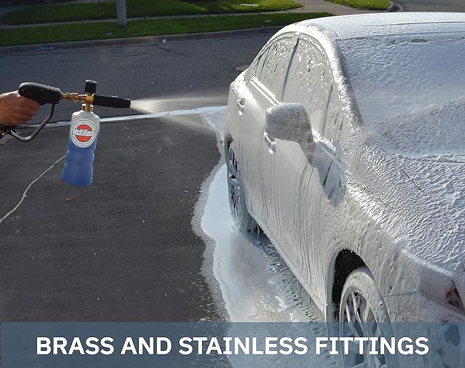 McKillans Car Wash Foam Cannon for Pressure Washer - Snow Lance Soap Dispenser for Car Washing with Adjustable Thick Foam - Including 1/4 Quick Connector