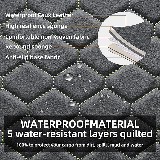 Elantrip 2PCs Front Car Seat Covers Leather Car Seat Protector Universal fit for Most Cars SUVs and Trucks Water Proof Seat Protector Black and Green