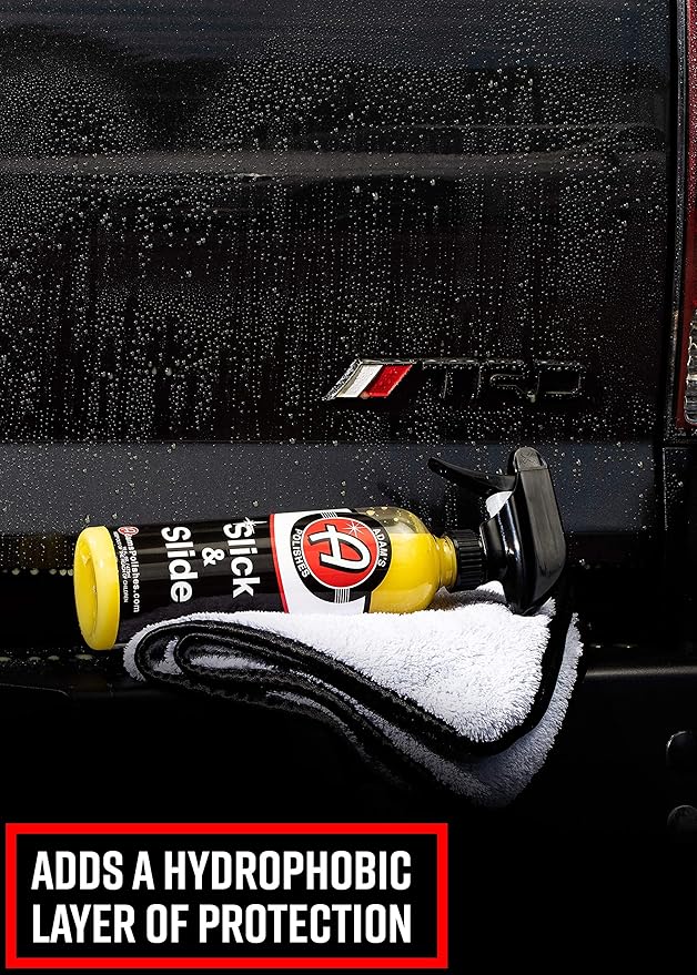Adam's Polishes Slick & Slide Detail Spray - Hyper Slick Polymer Resin Technology Car Wash Spray Sealant - Car Wax Top Coat Quick Detailer Provides Superior Gloss, Shine, & Slickness (Gallon)