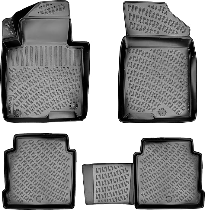 Hyundai Sonata 2015-2019 (No Hybrid Models) & Kia Optima 2016-2020 Custom Fit Floor Mats Rubber 3D Car Mats 3D Laser Measured Floor Liners All Weather TPE (Front & Rear)