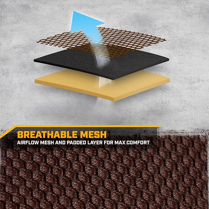 CAT MeshFlex Brown & Black Rear Seat Cover for Car – Durable Canvas & Mesh Design 60/40 Split Bench Protector for Cars, Trucks & SUVs – Back Seat Cover for Rear Bench – Interior Car Accessory