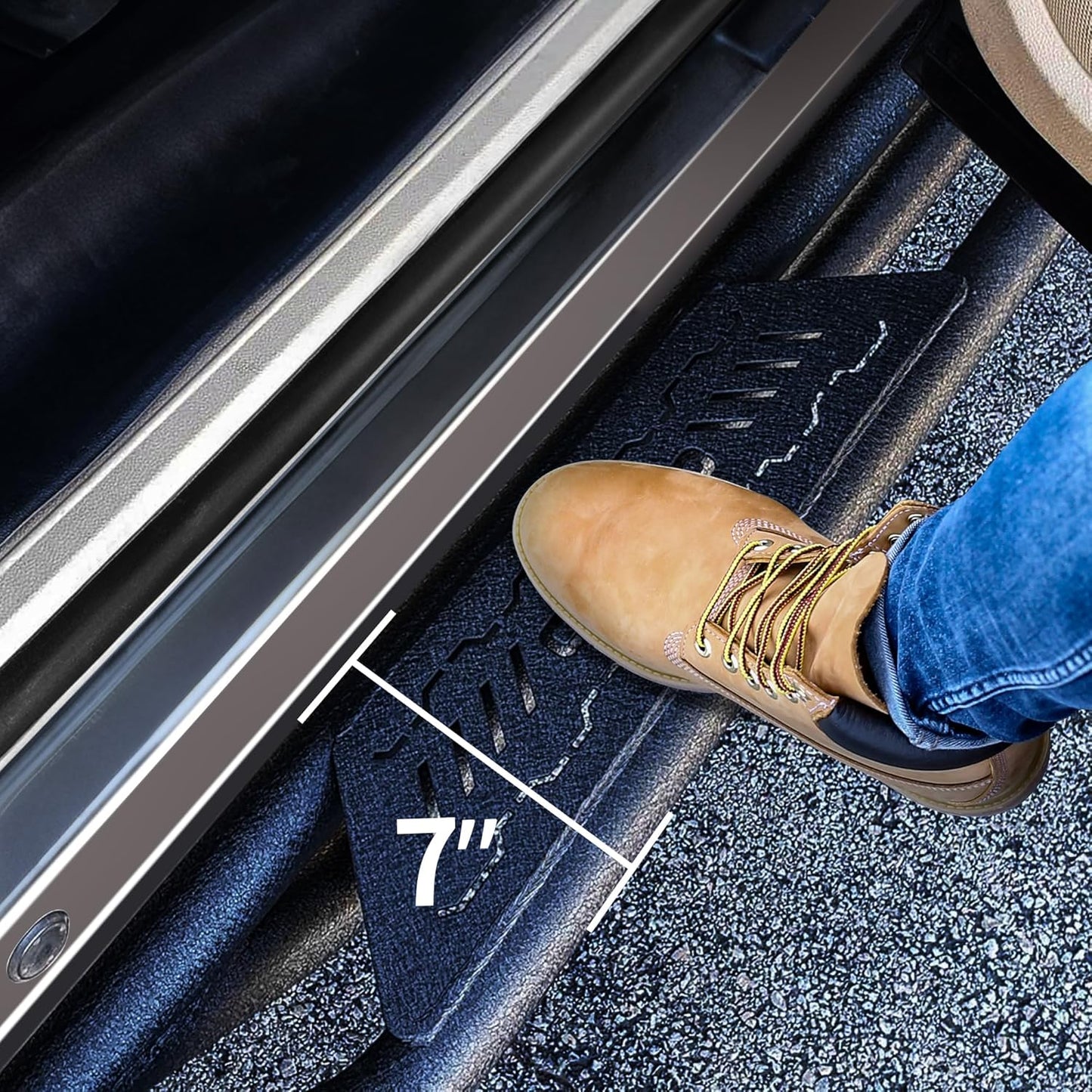 OEDRO Running Boards Compatible with 2019-2025 Chevy Silverado/GMC Sierra 1500, 2020-2025 2500HD 3500HD Crew Cab(Excl. 2019 1500 LD/Limited), Bolt-on Side Steps Steel Nerf Bars