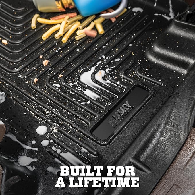 Husky Liners Weatherbeater Floor Mats | Fits 2019 - 2026 Chevrolet Silverado & GMC Sierra 1500] & 2020 - 2026 Silverado/Sierra 2500/3500 DOUBLE & CREW CAB ONLY | Front Row, 2-pc Black - 13211